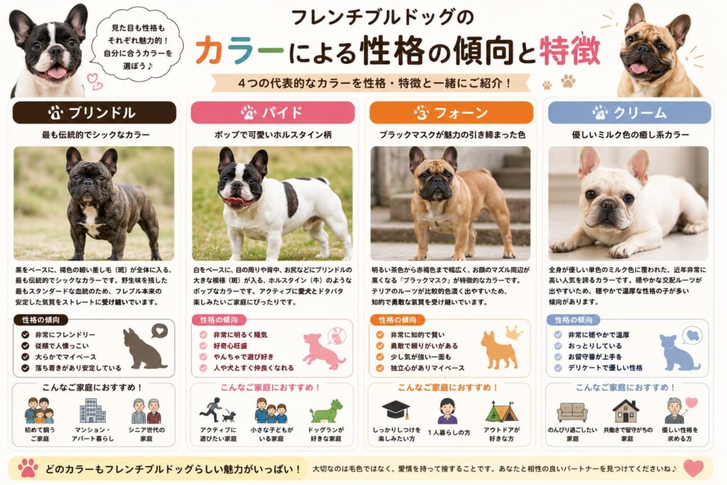 フレンチブルドッグのカラーの特徴