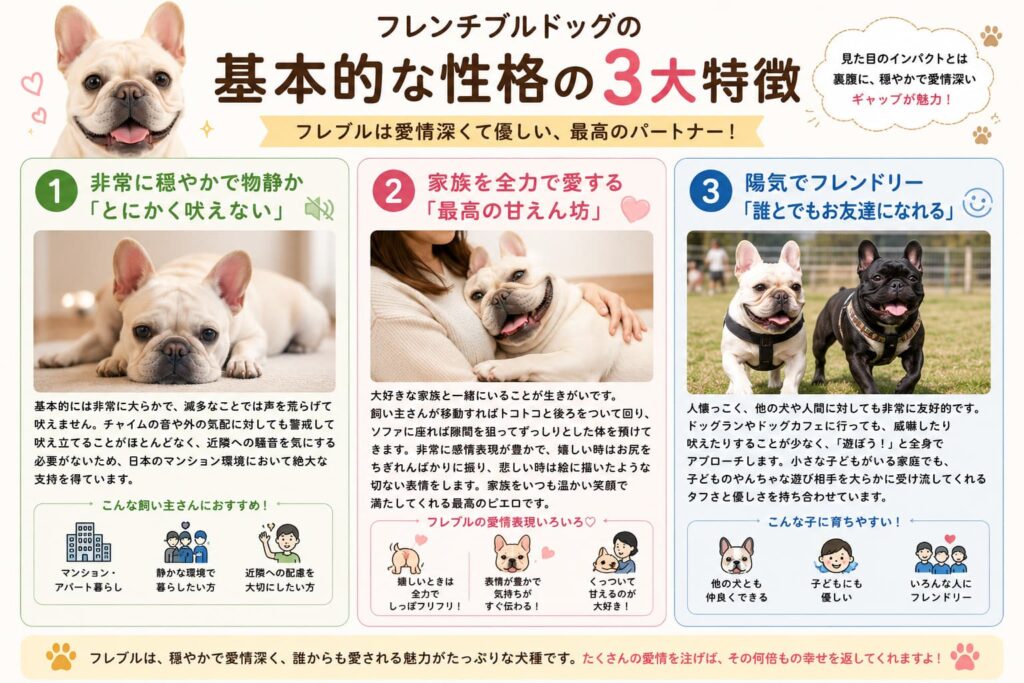 フレンチブルドッグ性格の特徴