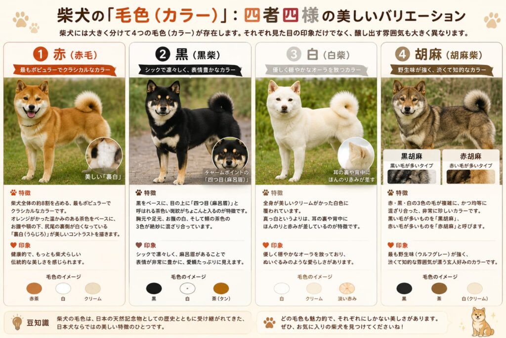 柴犬のカラーバリエーション