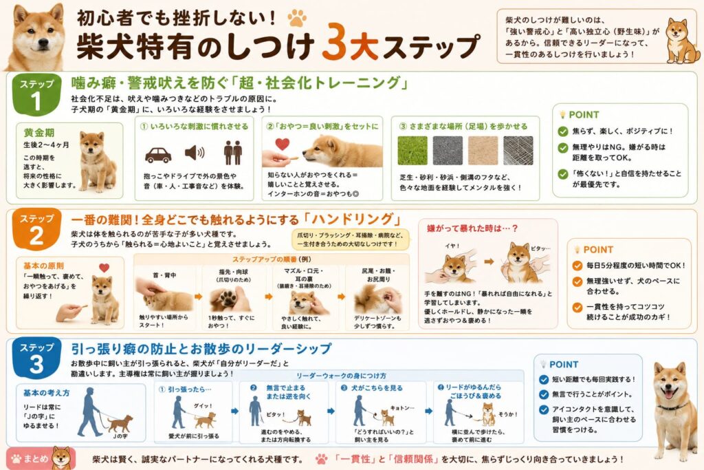 柴犬の躾けの3ステップ