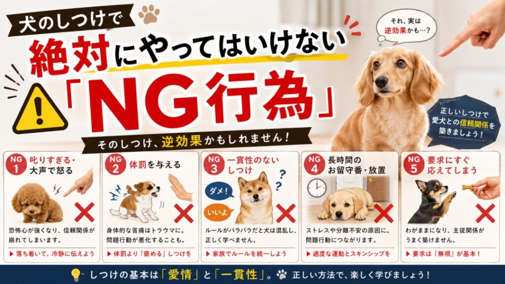 犬のしつけでNG行動