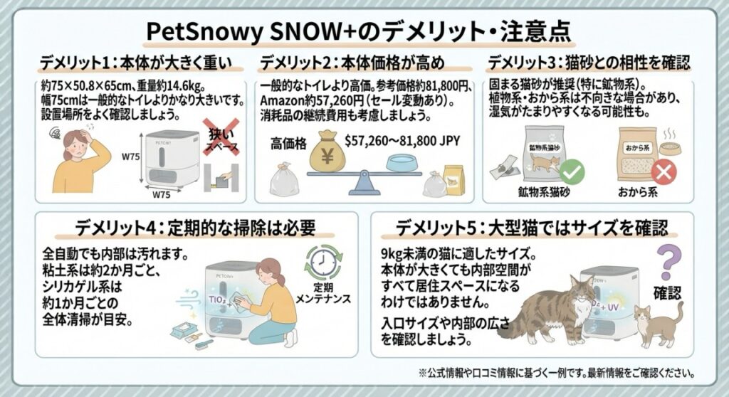 PetSnowy SNOWのデメリット・注意点