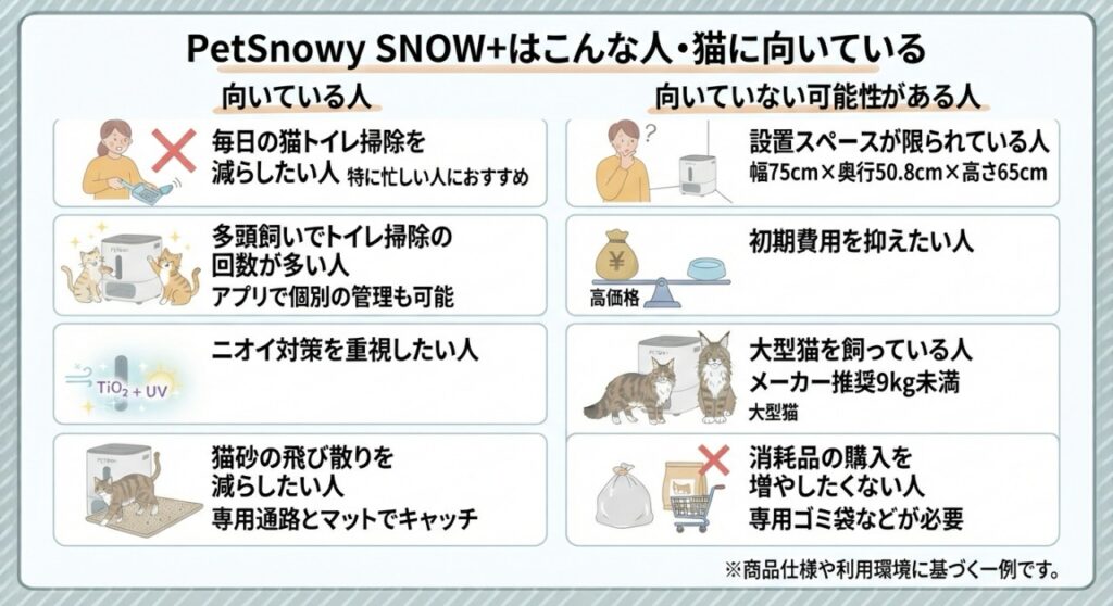 PetSnowy SNOWはこんな人・猫に向いている