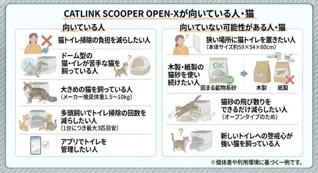 CATLINK SCOOPER OPEN-Xが向いている人・猫