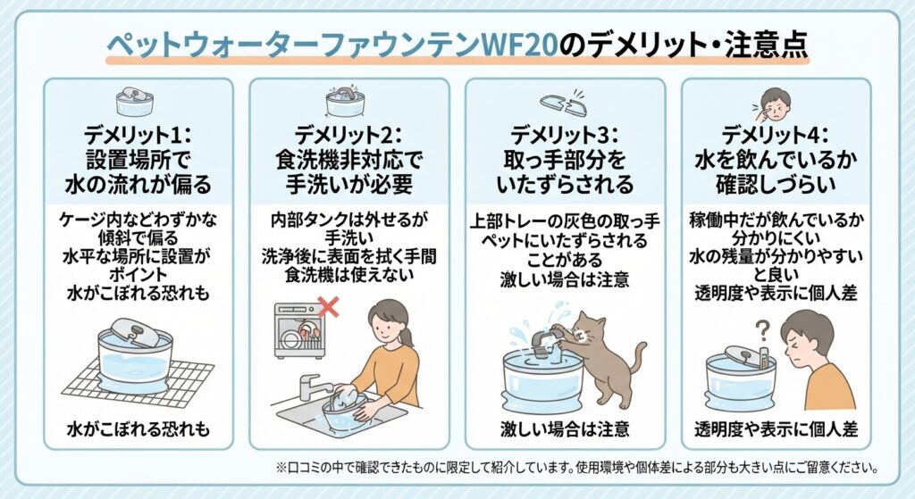 ペットウォーターファウンテンWF20のデメリット