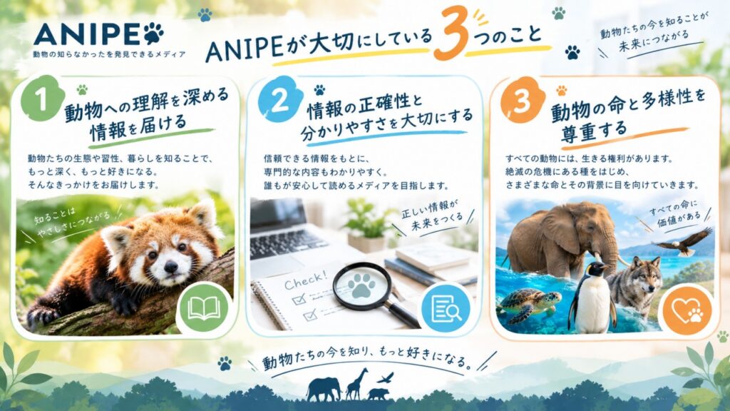 ANIPEが大切にする3つのこと