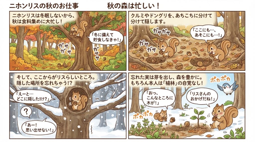 リス、越冬方法